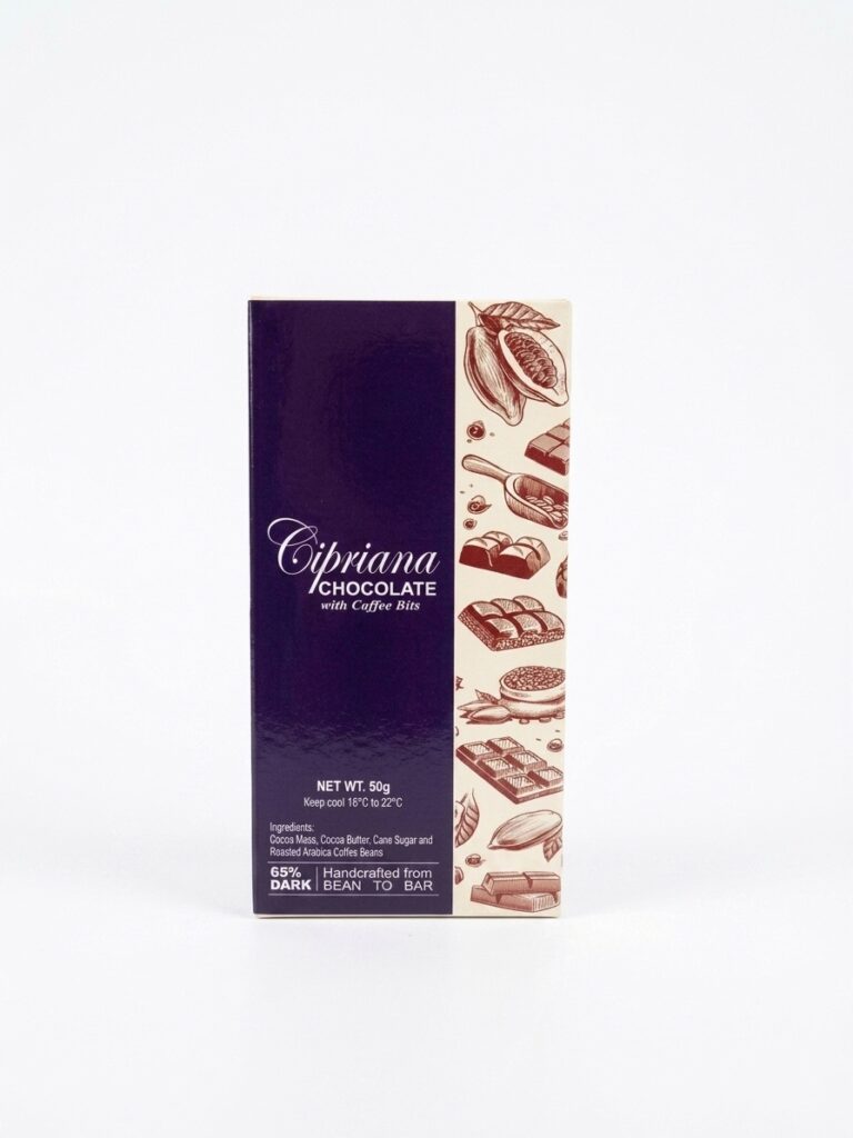 Cipriana Chocolate 65% Dark w/ Coffee Bits 50g